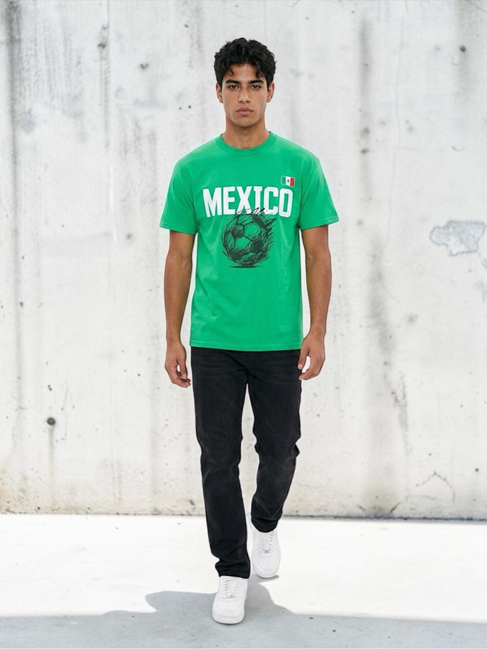 Gildan Men’s Mexico Soccer Fan Green Short Sleeve Graphic T- Shirt Sz XL